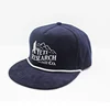 Custom navy corduroy leather strap 5 panel snapback hat wholesale, rope snapback