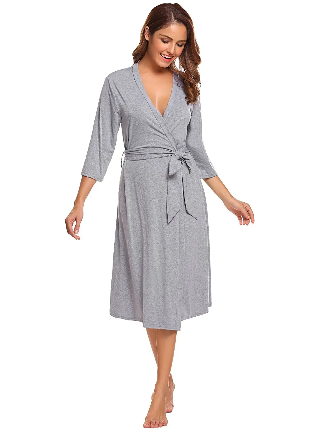 Lightweight Knit Dressing Gown Loungewear for House Spa Long SIORO Womens Kimono Robe Femme Cotton Bathrobe S-XL
