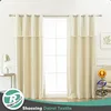New arrival solid blackout curtains with lace valance for bedroom