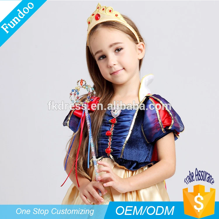 

Wholesale Halloween Party Fancy Snow White Dress Princess Nightgown Costume For Children Girl, Blue & yellow & red