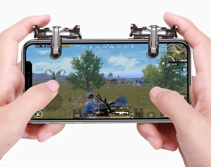 

Top feedback best promotion mobile phone wireless pubg l1r1 game controller for Chicken King joystick, Black