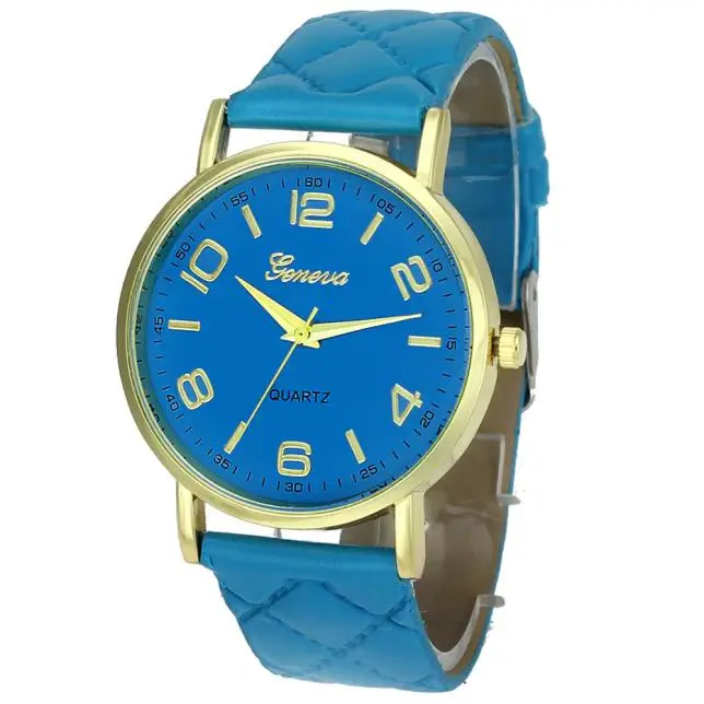 

9 Colors Women Bracelet Watch Geneva Famous brand Ladies Faux Leather Analog Quartz Wrist Watch Clock Women relojes mujer