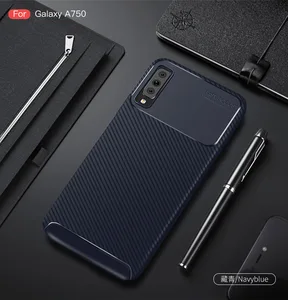 New Design Fashion Matte Fast focus Carbon fiber Slim TPU cell phone case for samsung A750 shockproof case for iphone x