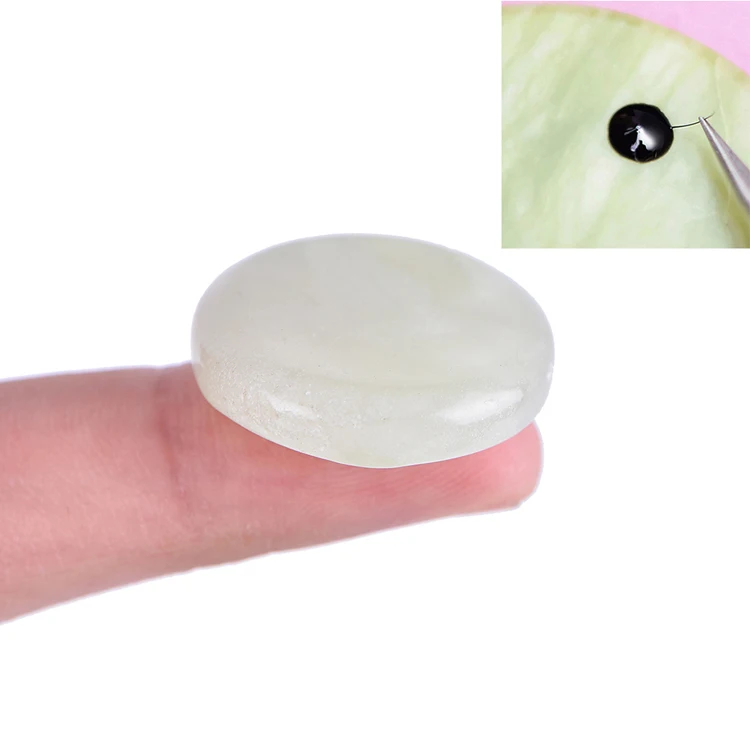 

Mini Size 2.5cm Diameter Jade Stone Holder for Eyelash Extension Glue Pallet, Natual jade stone color