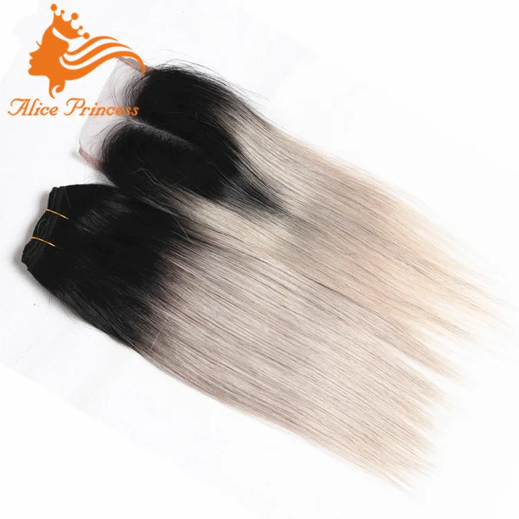 Ombre Silver Grey Hair Closure 1btgrey Peruvian Lace Closure Silky