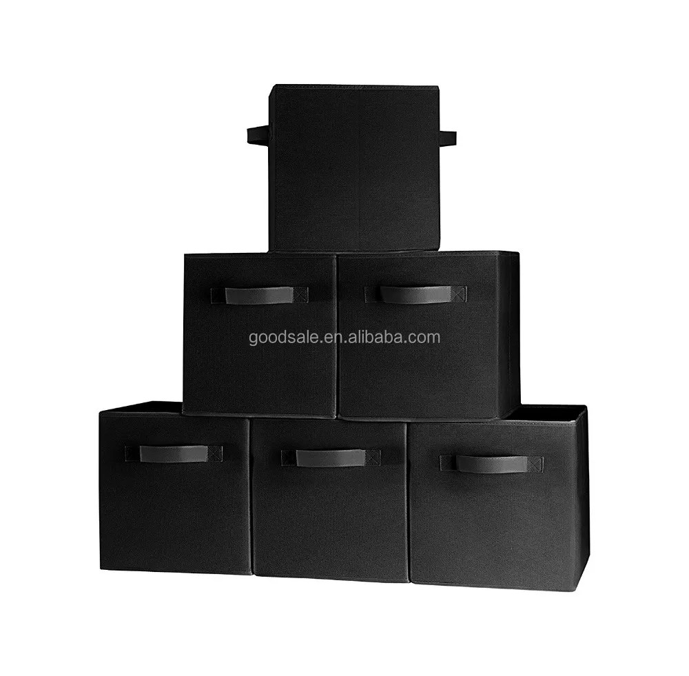 Durable Foldable Storage Cubes With Two Handles Ideal For Shelves