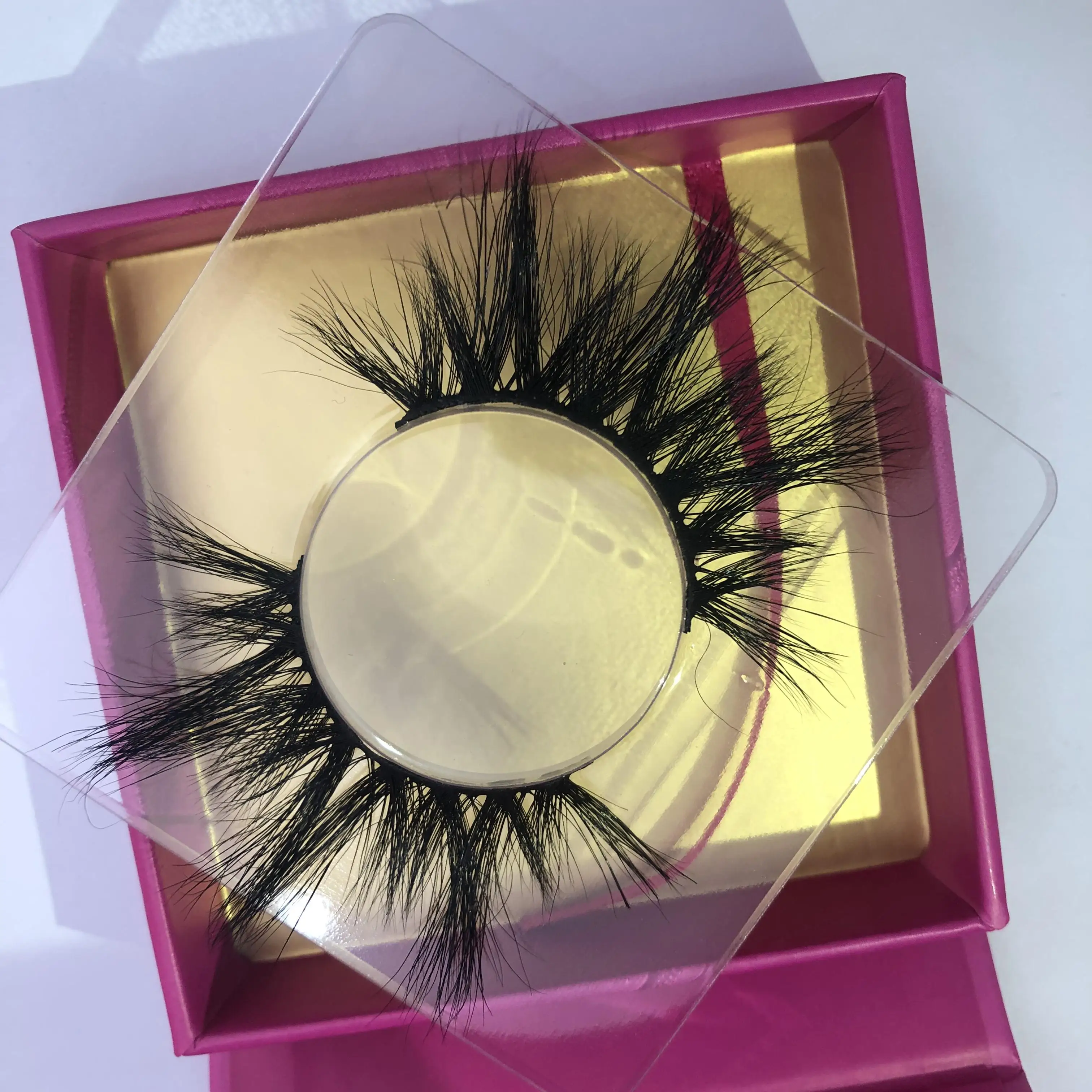 

Wholesale top quality private label 3D mink false eyelashes with custom eyelash packaging, Natural black