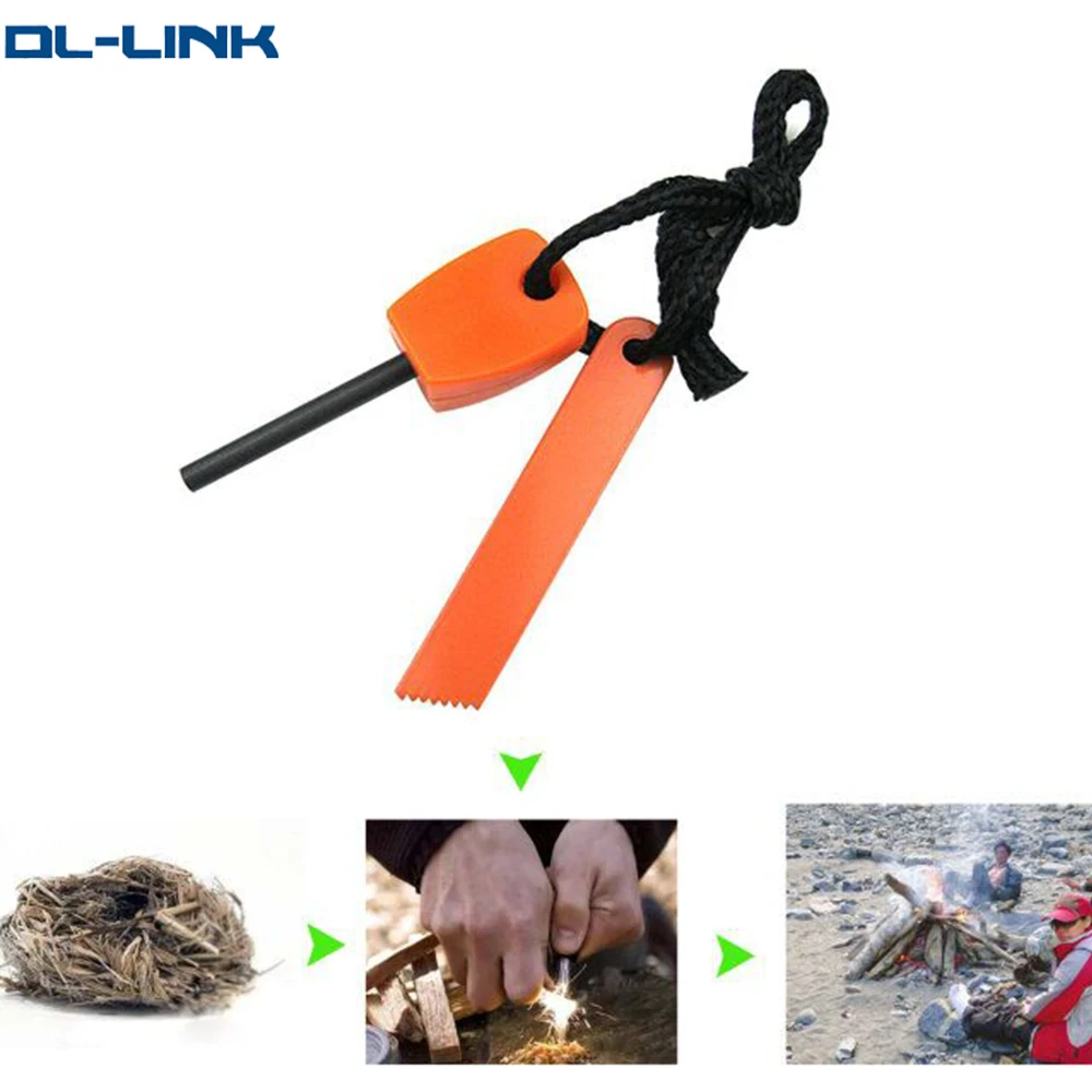 

WCSDD0004 Emergency Survival Orange Magnesium Flint Rod for Outdoor Camping & Hiking, Black