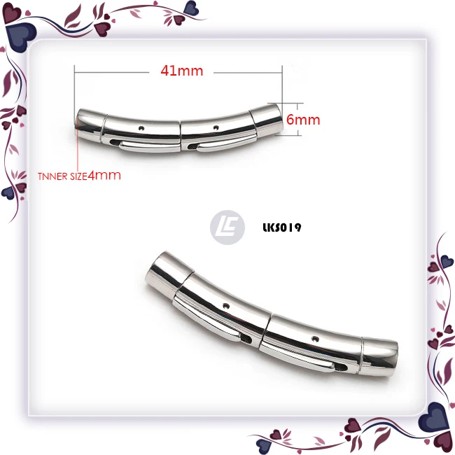 
4mm 5mm Three Parts Removable Never Fade 316 Stainless Steel round Bracelet Clasps adjustable 