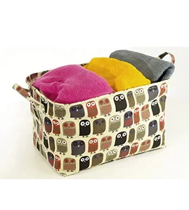 Image of Collapsible waterproof kid toys baby clothing storage basket with handle