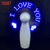 New Product Custom Logo And LED Text Mini Portable Rechargeable USB Fan With Led Light