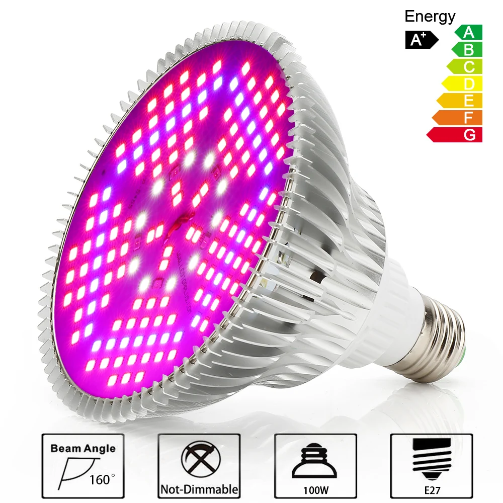 1/2X 80W Full Spectrum E27 LED Grow Light Bulb Lamp For Veg Bloom Indoor Plant R 