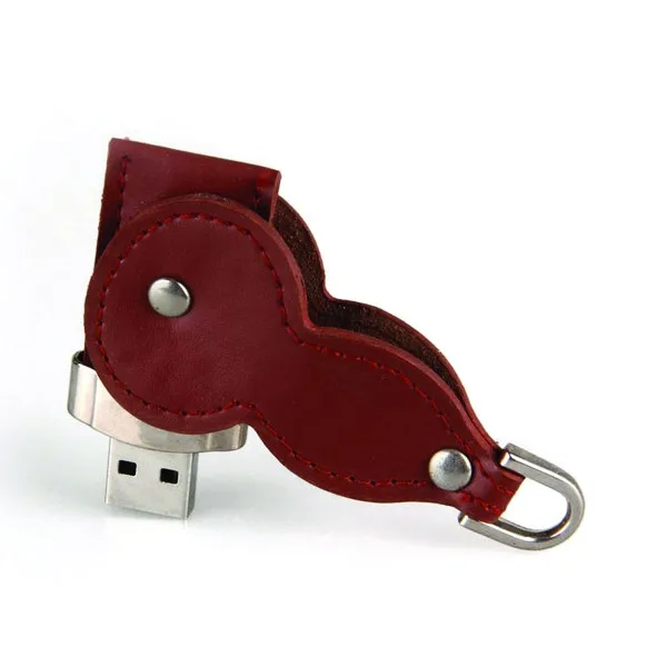 

2021 Best Selling Swivel Gadget Custom Logo Leather Pen Drive 4GB With Key Chain