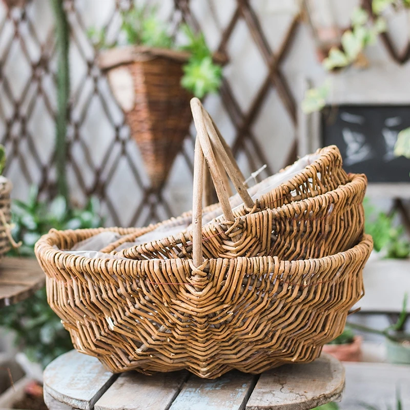 Old Fashioned Wicker Bread Picnic Basket Custom Size Bread Picnic Wicker Basket Custom Size