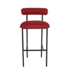 Modern velvet fabric Metal chair bar stool