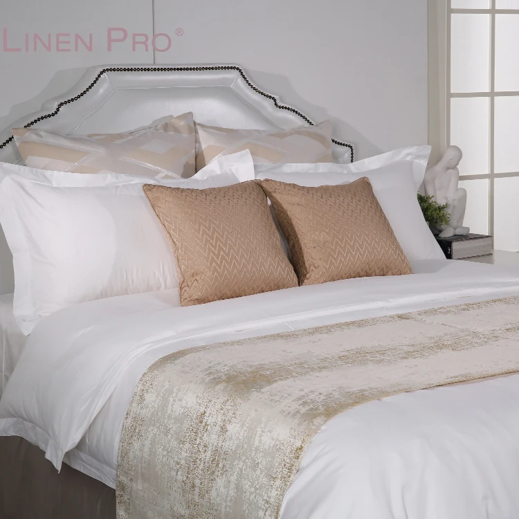 300tc Sateen White Soft Queen Size Hotel Bed Sheets Luxury Bedding Set