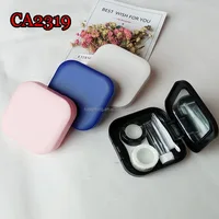 

contact lens case solid color square travel box CA2319