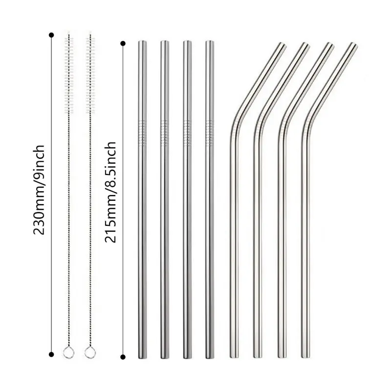 

Reusable Stainless Steel Straws Beer Snorkel Straws Set, White,blue,pink,green