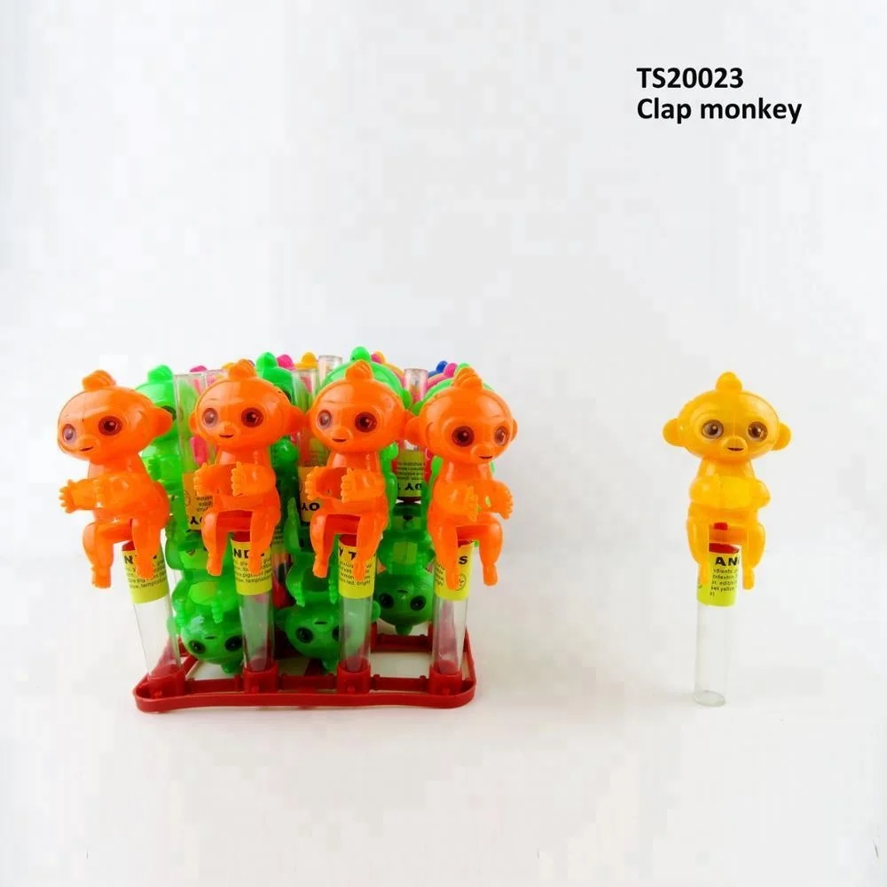 Cute Plastic Clap Monkey Toys With Compress Candy