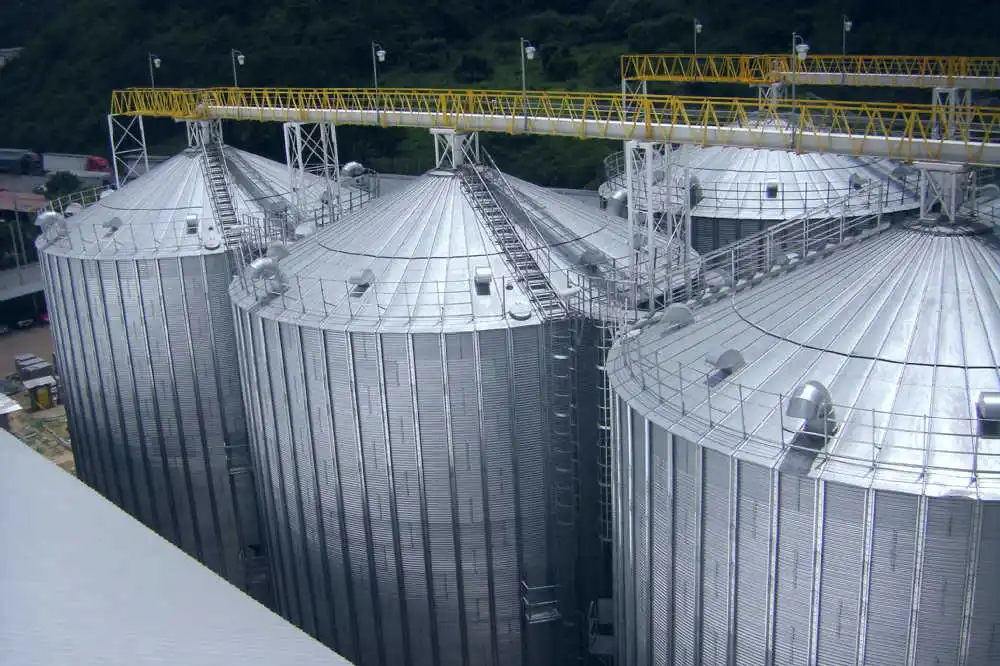 5000 Ton Bergelombang Silo Baja Dengan Fundasi Beton - Buy ...