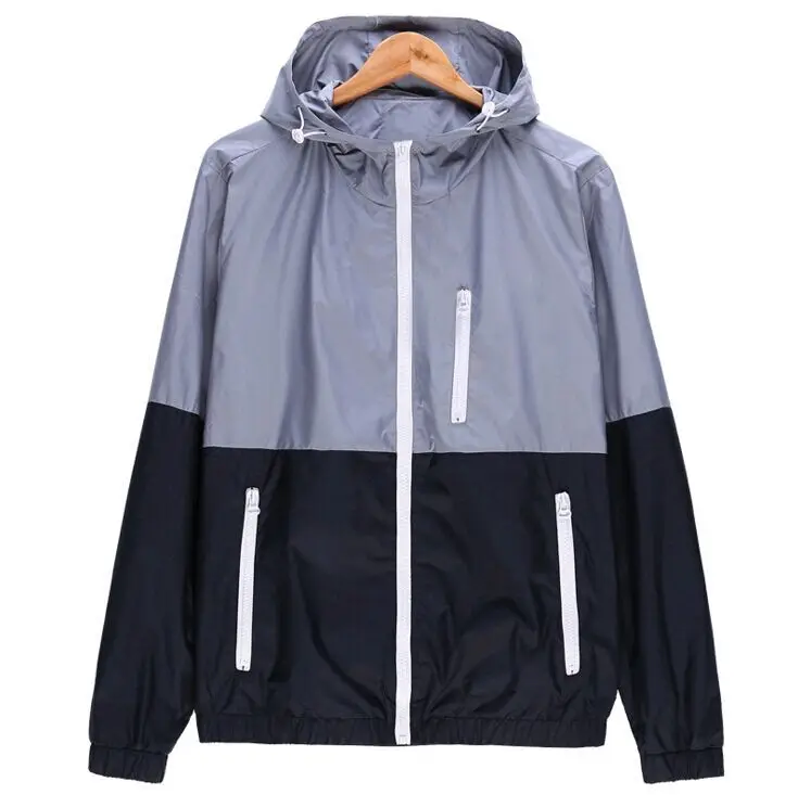 wholesale 80 90s mens windbreaker color block long sleeve water resistant windbreaker jackets