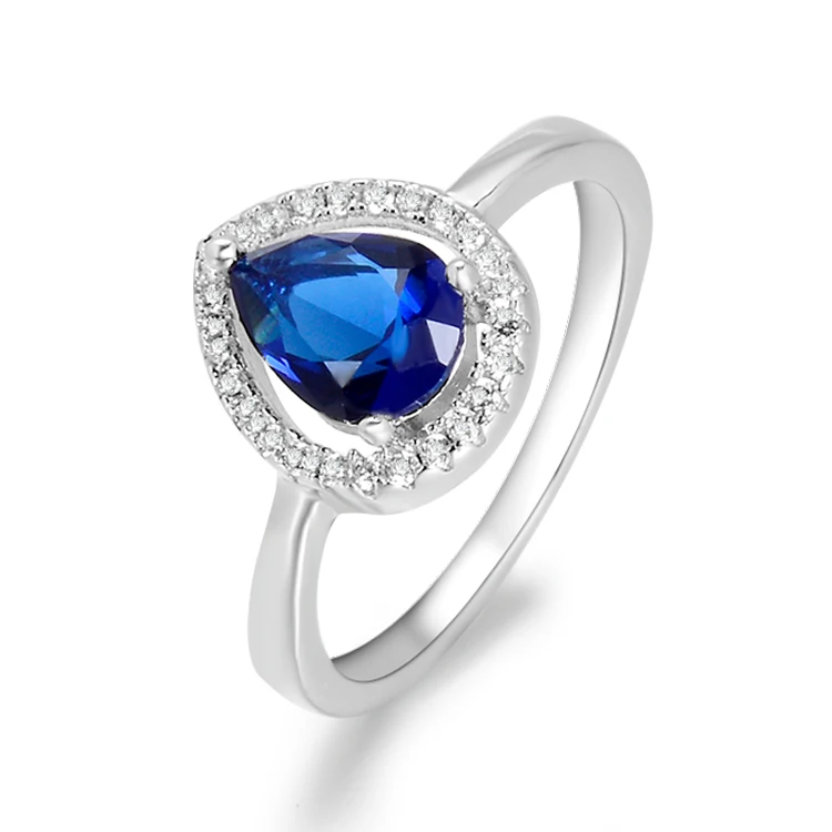 

POLIVA Ring Gemstone Silver Gold Platinum Plated Wedding 2018 Popular Different 18K White Promise Blue Engagement WOMEN'S