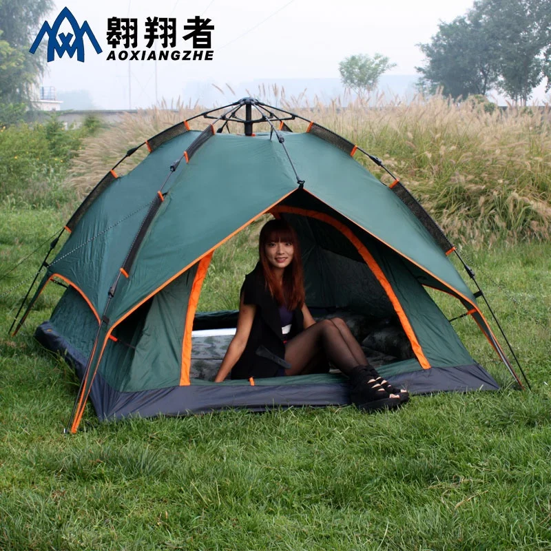 

Hot Sale 3 person 3 season light weight automatic 2 seconds fast Military Green camp camping tent for outing tent