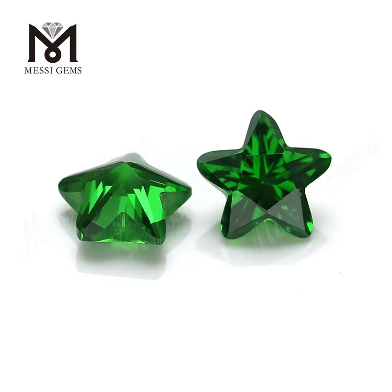 緑色の星形の立方体ジルコニアの石3 * 3-12 *宝石の作りのための12mm Cz