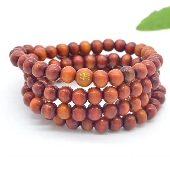 

Vintage Beads Creative Ethnic Style Natural Sandalwood Buddhist Buddha Men Wood Bracelet As a Gift, Brown;white;black;red