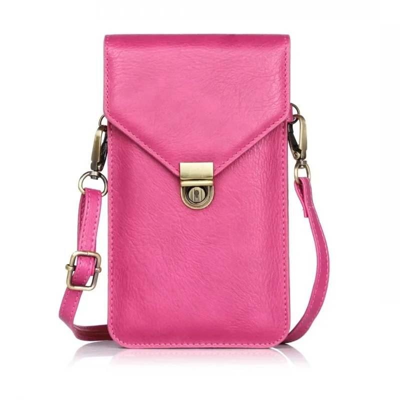 

Crossbody Bag for iPhone for Samsung With Rhino Grain Bi-fold Cell Phone Shoulder Strap Women Bags