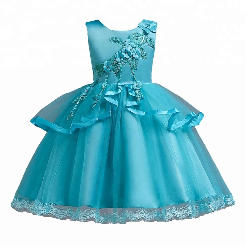 Western style Flower girl Bridesmaid Dress Red birthday party dress for 10 years old Layered design kid fluffy dress