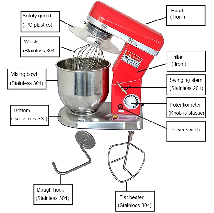 10 Liter Planetary Food Mixers For Home Use Red - Buy Food Mixer,Cream ...