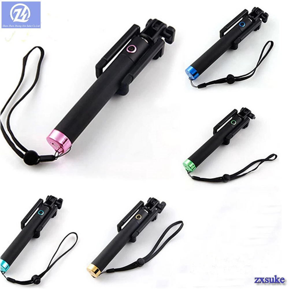 Ce Rosh certified customization logo wired smart phones selfie stick manufacturer