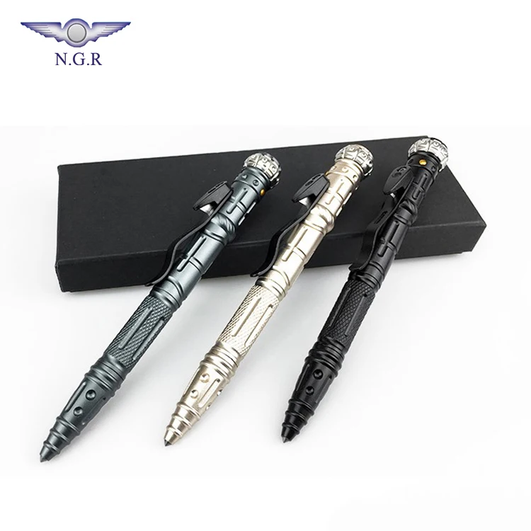 

Newest design multifunction LED tactical pen with flashlight survival gear and tungsten steel head for outdoor survival