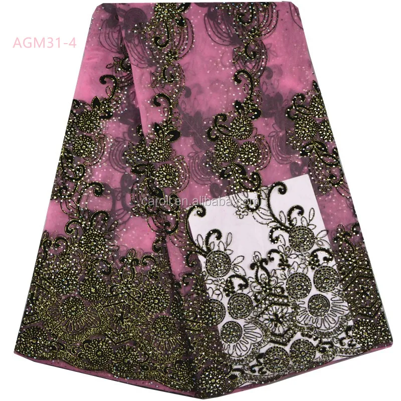 
Luxury stones African lace fabric lovely French tulle fabric elegant guaranteed quality Nigerian wedding lace fabric 