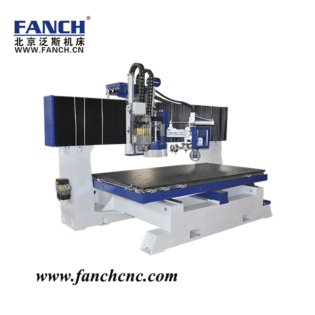 Table moving cnc machine with aggregate tools for cutting ,milling,       ling, hinge-drilling