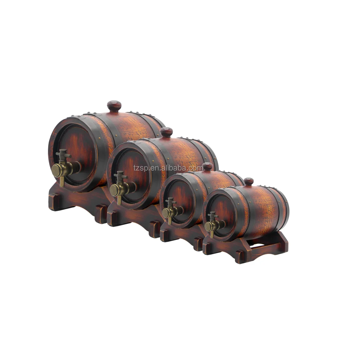 Factory Customized 5.0l High Quality Oak Wine Barrels With Foil Bag For Wine Wooden Wine Barrel