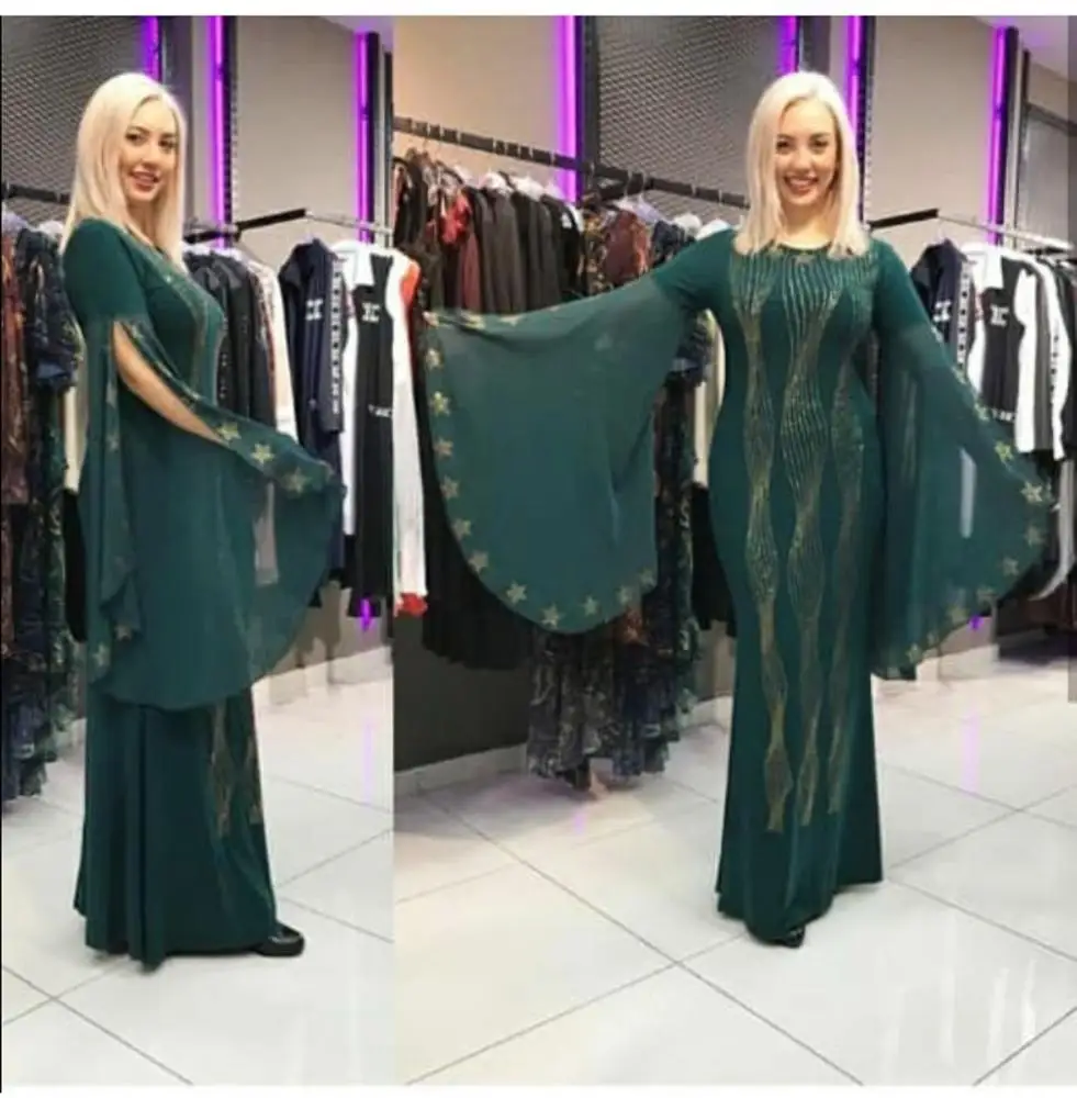 

islam abaya Hot drill high-grade fishtail shining stars slim skirt dubai kaftan for muslim woman, Black,blue,red,green