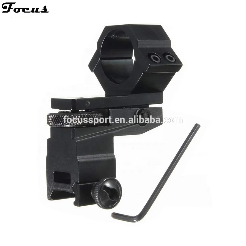 

Elevation Windage Adjustable Rifle Scope Mount Fit Tactical Laser Sight Flashlight, Matte black