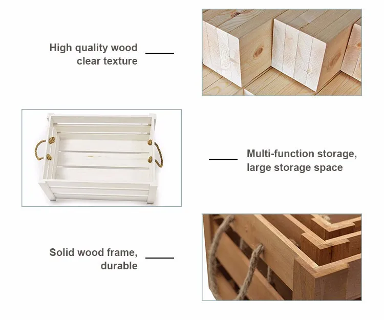 Hot Sale Wholesale Factory Price Natural Wood Box Fruit Crate Wooden