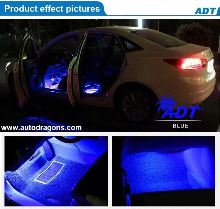 4pcs Rgb Led Easy Installation Auto Floor Decoration Lamp Car 4pcs Rgb Led Easy Installation Auto Floor Decoration Lamp Car Interior Atmosphere Light Kit
