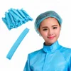 Buorsa 100 Pack 21" Disposable Non-Woven Mob Mop Cap with Elastic Band,Use for Cosmetics, Beauty, Cooking, Home Industries, Hosp