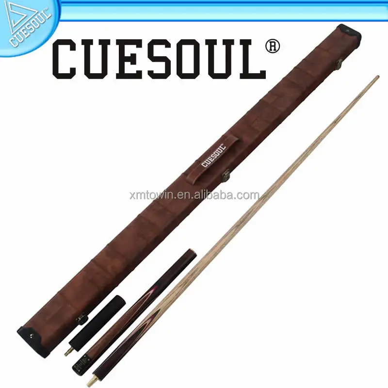 

CUESOUL Ash Shaft Snooker cue with Case, Deluxe veneer on Butt, 4 spliced