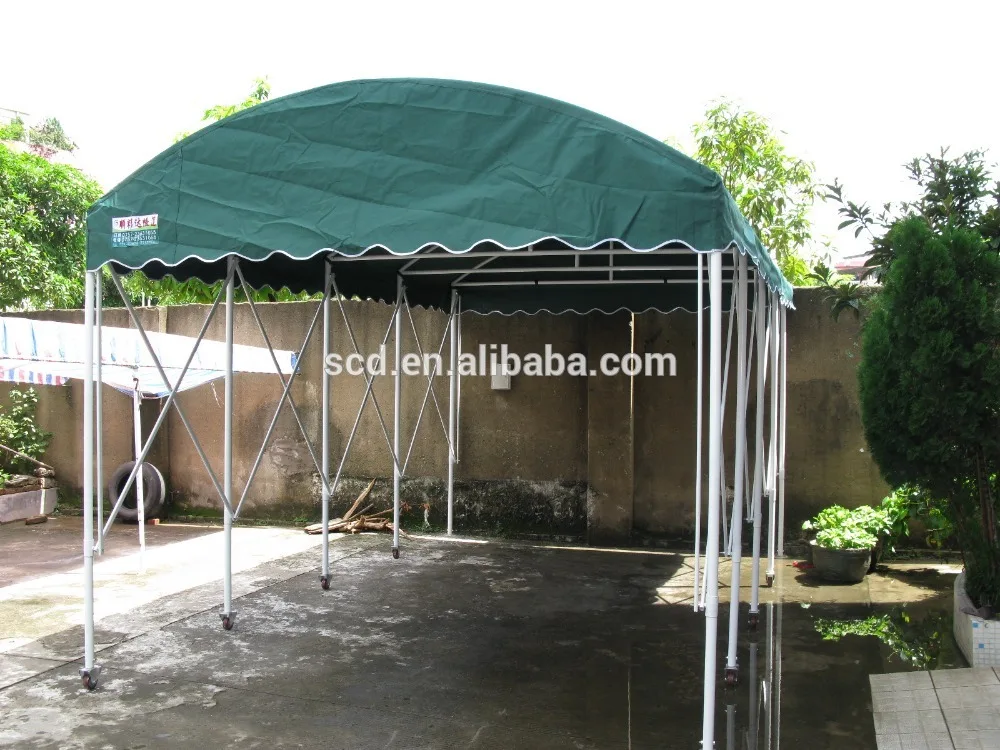 Portable Carport or Storage used Waterproof Retractable Tent With Wheels