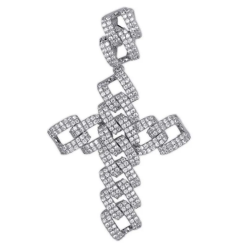 

ins custom Pendant Necklace Iced Out Cubic Zircon Hip Hop cross necklace Men Charm Chain Jewelry drop shipping
