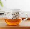 Tea Cup Tea Brewing System with Tea Infuser and Lid, Beautiful Weather Motif Design
