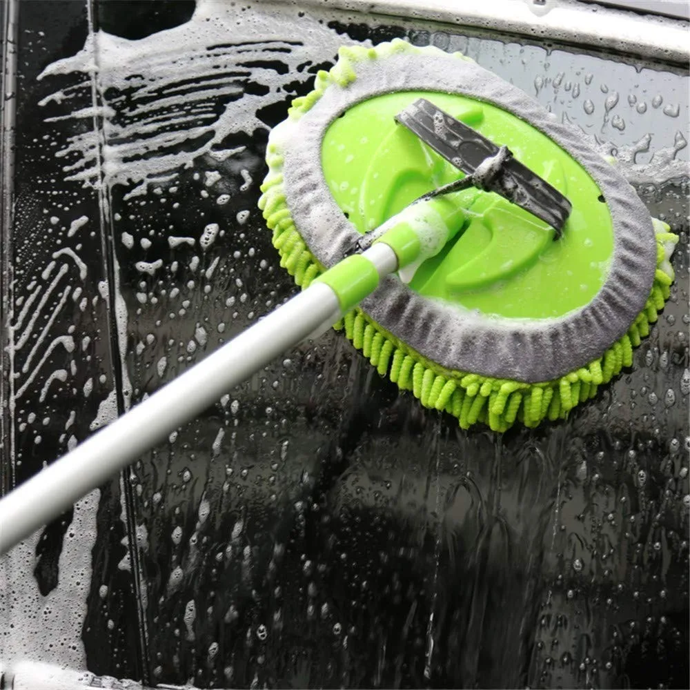 Best Telescoping Flow Through Rotating Car Wash Microfiber Brush With