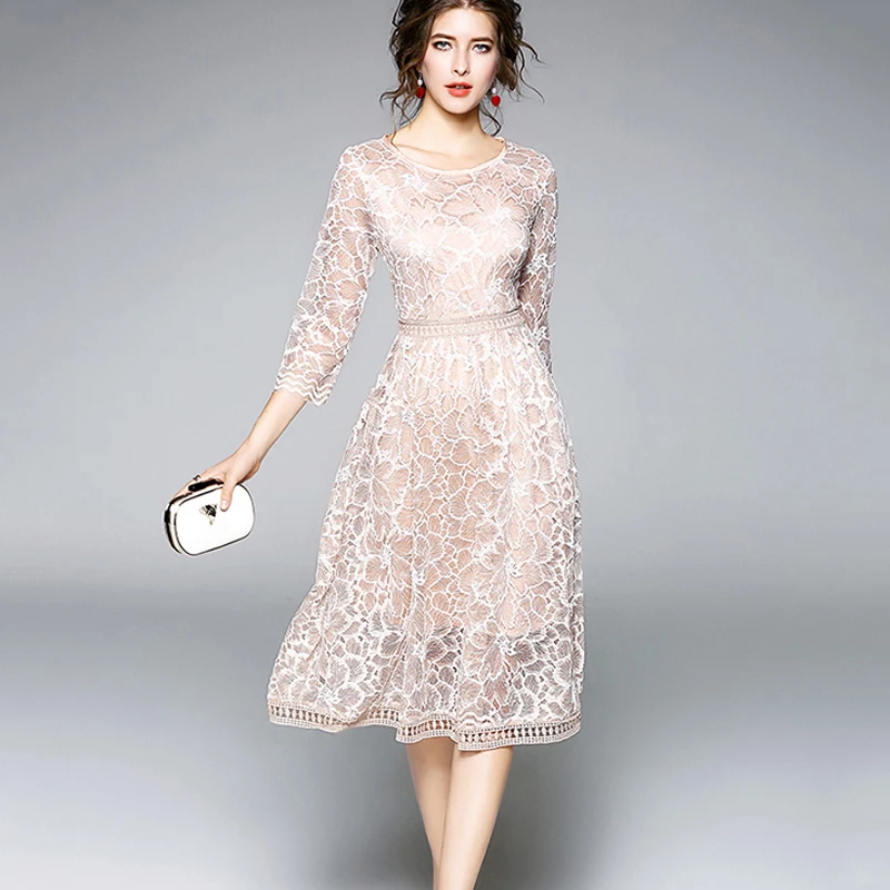 

Wholesale Elegant A Line Lace Dress for Women, Beige;yellow