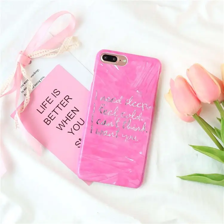 

2017 Shiny English Bronzing Hard phone Case For iphone 6 6s 6plus 7 7Plus Glossy Hard plastic case back cover for iphone 6 cases