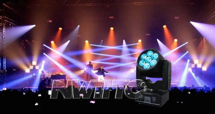 Dj party dmx 7x12w mini rgbw 4in1 zoom wash led moving head light